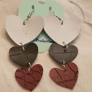 Genuine and Faux Heart Earrings